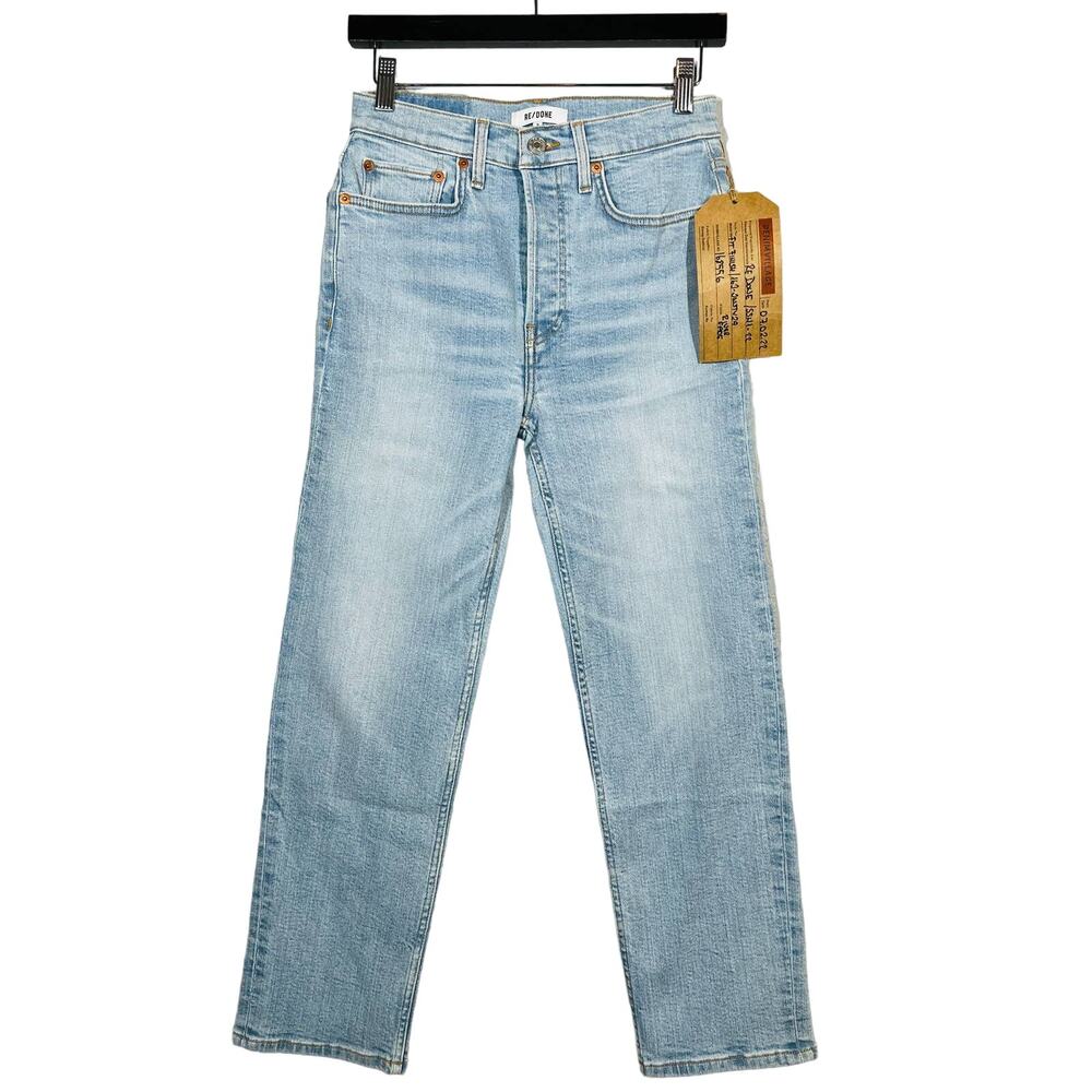 NEW! RE/DONE Levi Strauss Selvedge Denim Hi Waist Straight Leg Blue - 26